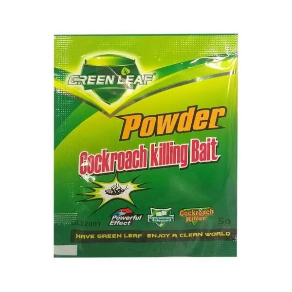 Free Shipping Green Leaf Cockroach Killing Bait Powder 5g Powerful Indoor Roach Killer Insect Bait Powder for Household Kitchen Bathroom