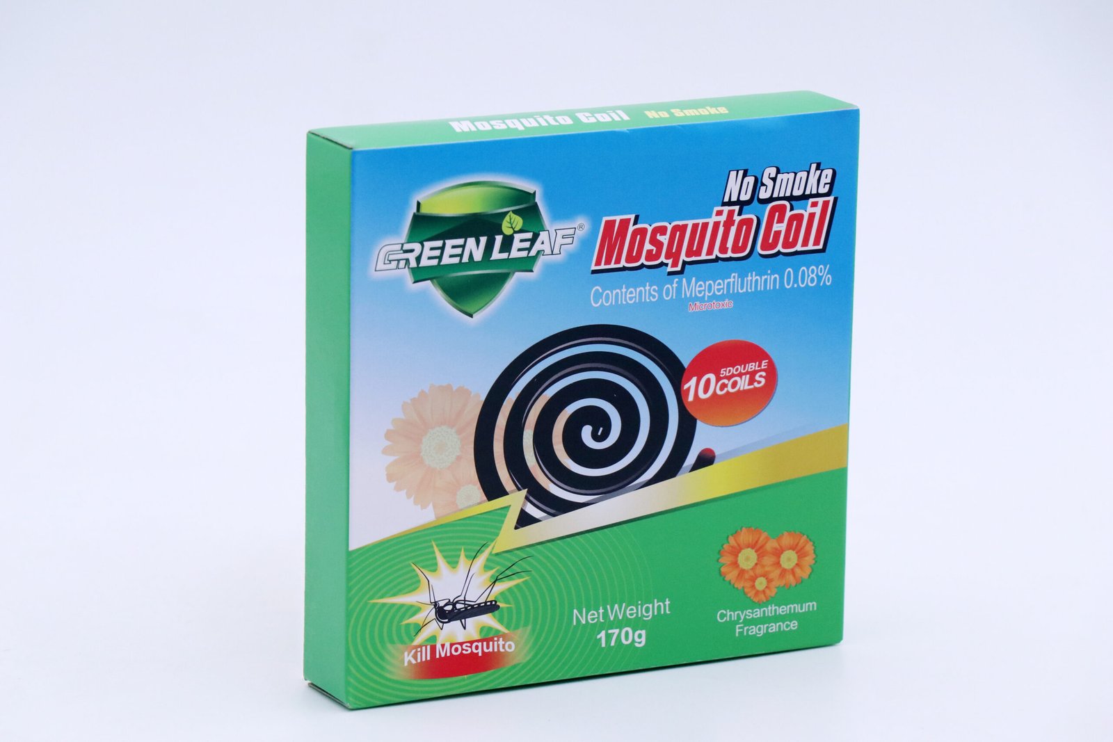 IMG_2341 Free Shipping GREEN LEAF Smokeless Mosquito Coil, 0.08% Meperfluthrin, Chrysanthemum Scent, 10 Coils Per Box, Long-Lasting Mosquito Repellent - Image 1