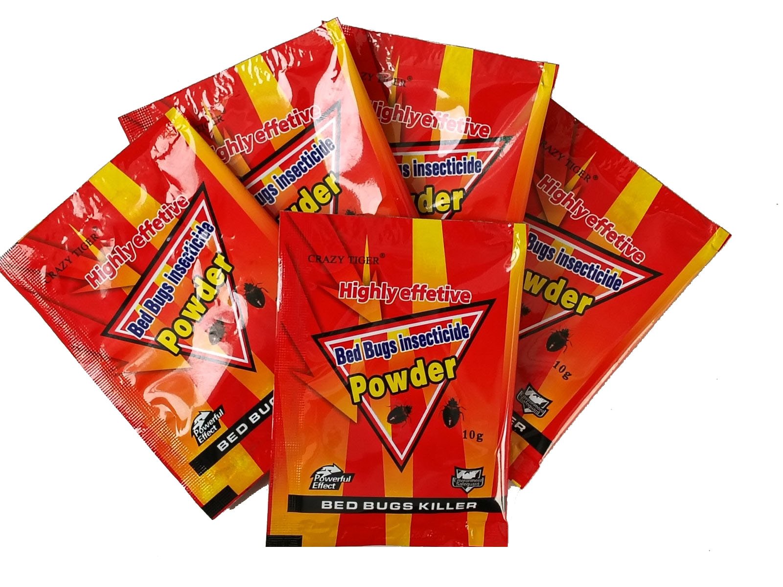 D2A85669262D408F49CA2A1CEF2F5520 Free Shipping CRAZY TIGER Bed Bug Killer Powder, Highly Effective Bed Bugs Insecticide Powder, 10g, for Indoor & Household Pest Control - Image 1