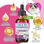 Free Shipping Flea & Tick Prevention Drops for Dogs & Cats | Natural Oral Supplement with Omega-3 & Multivitamins | Bacon Flavor | 2 fl oz (60mL) - Image 4